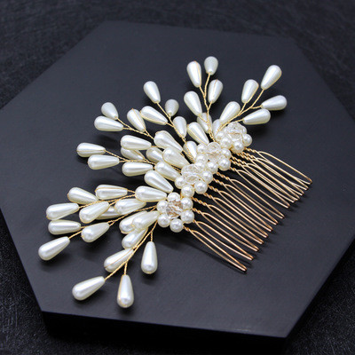 Silvery Wedding Hair Combs - Click Image to Close